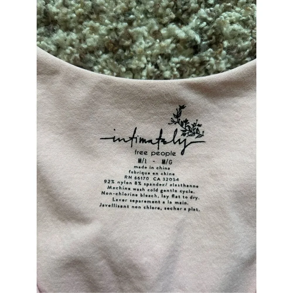 Intimately Free People Tank Top Size M/L Baby Pink/Pale Pink 92% Nylon